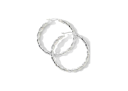 Rhodium Plated | Twisted Earrings